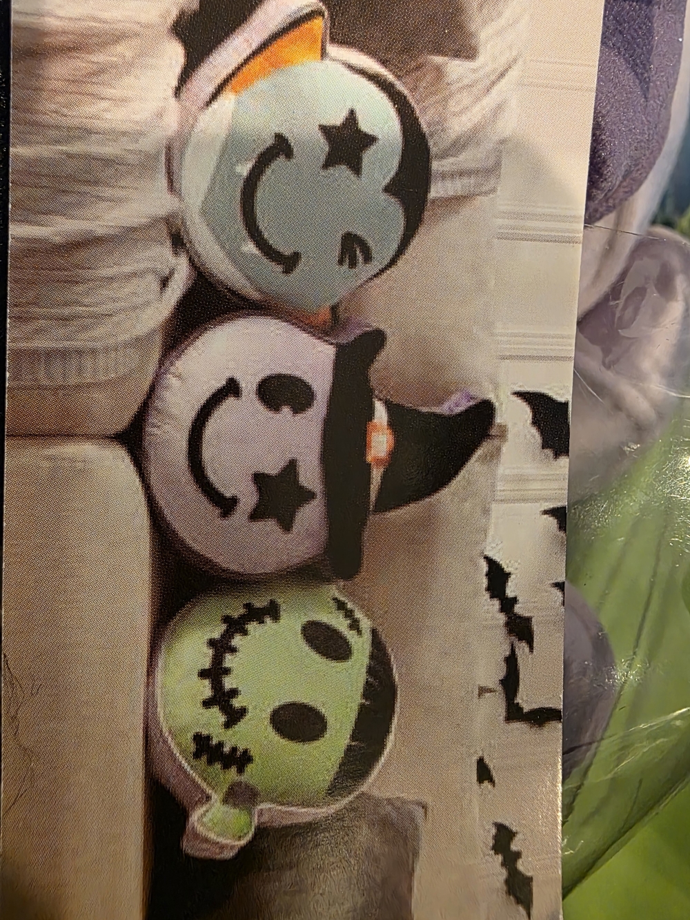 3 Envogue Pastel Green and Pastel Purple Halloween Emoji  Pillows